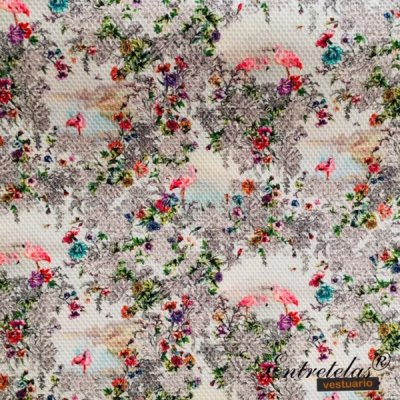 Tela estampada flores