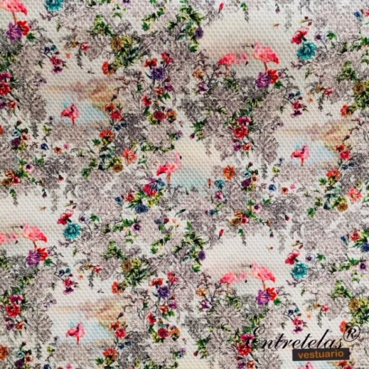 Tela estampada flores