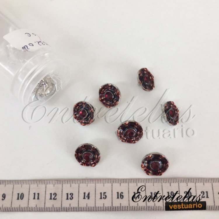 Botón swarovski rojo 15mm