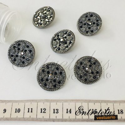 Imagen Botón swarovski negro 15mm