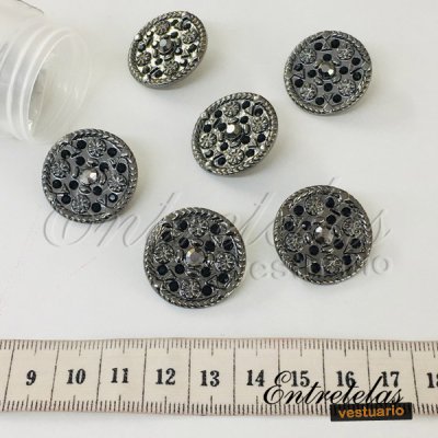 Imagen Botón swarovski negro 25mm