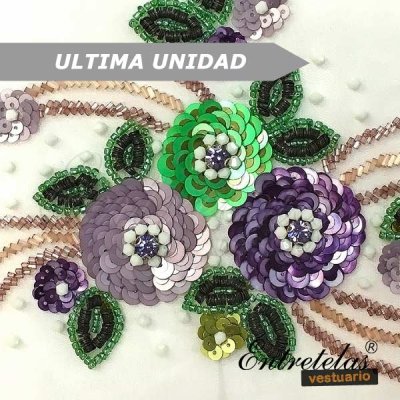 Imagen Aplique flores malva
