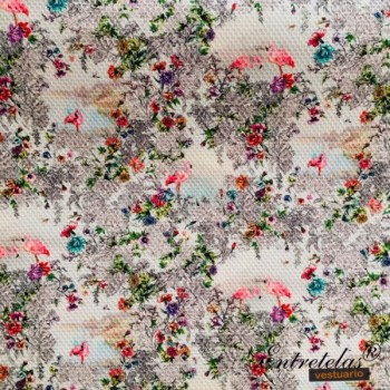 Tela estampada flores