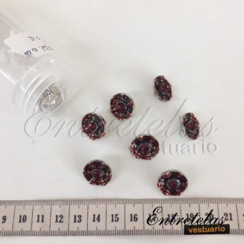Botn swarovski rojo 15mm