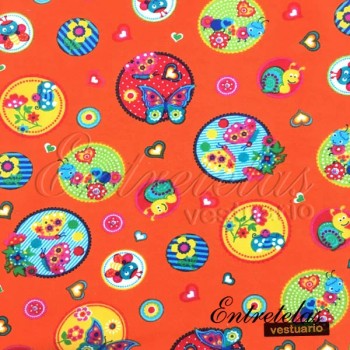 Punto Camiseta Maripositas naranja