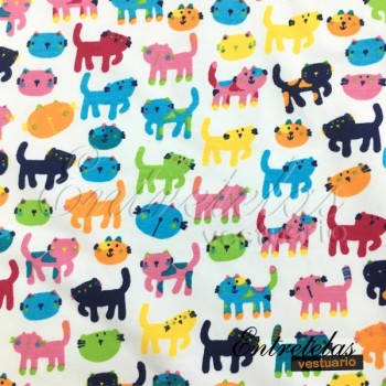 Punto Camiseta Gatos de colores